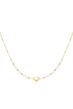 Halskette schöne Perle Goldfarbe Edelstahl