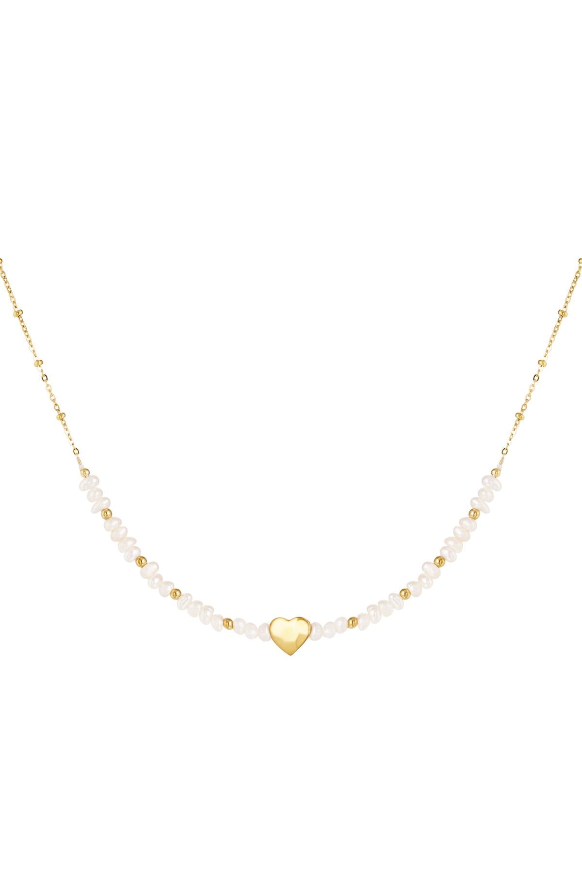 Halskette schöne Perle Goldfarbe Edelstahl