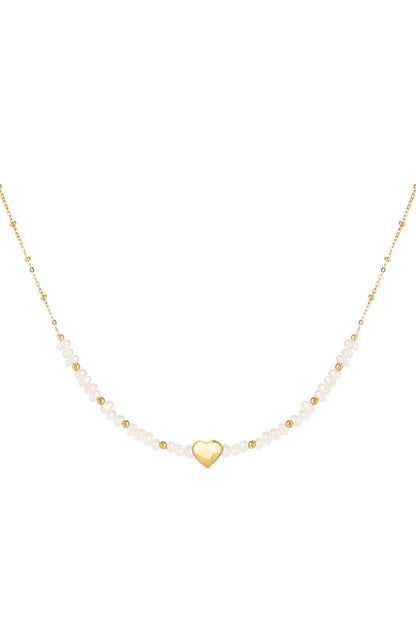Halskette schöne Perle Goldfarbe Edelstahl