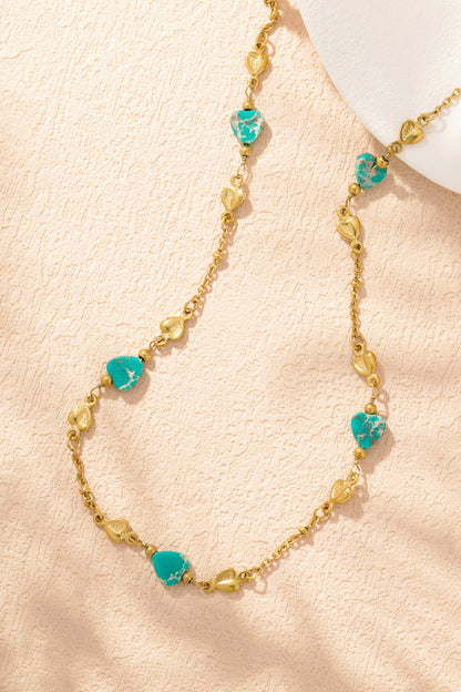 Halskette „Embrace the love“ – Farbe Grün und Gold