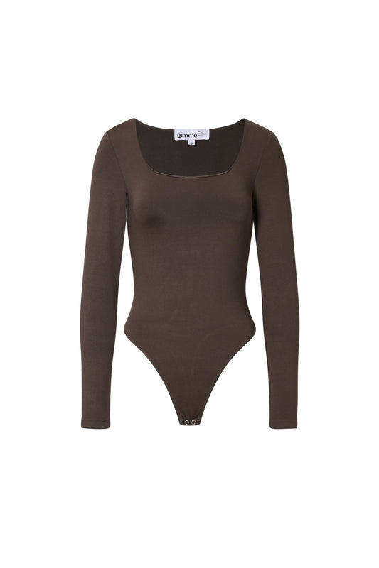 Strick-Nylon-Shapewear-Bodysuit Basis Einfarbig