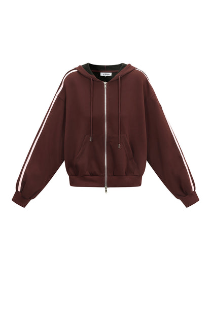 Lässige Streifen, keine Angabe, lockere Passform, Polyesterfaser (Polyester), Kapuzenpullover & Sweatshirts