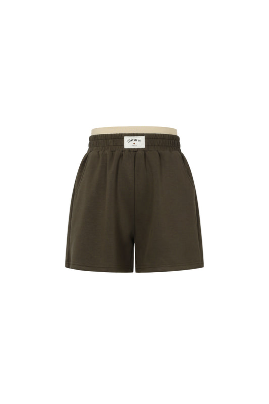 Gestrickte Polyesterfaser Damen Casual Shorts Sporty Einfarbig