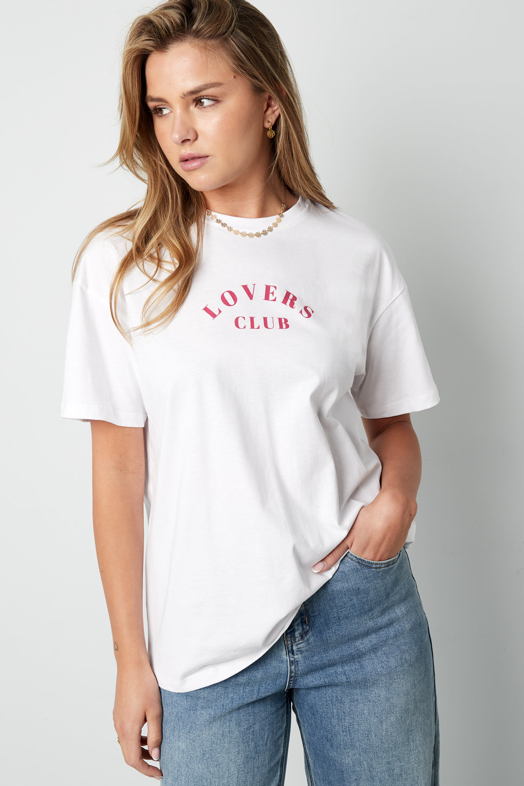 Cotton Damen T-Shirt Casual Letters