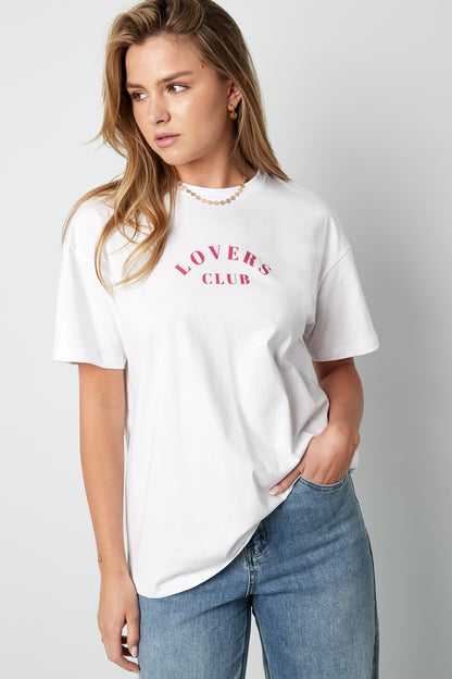 Cotton Damen T-Shirt Casual Letters