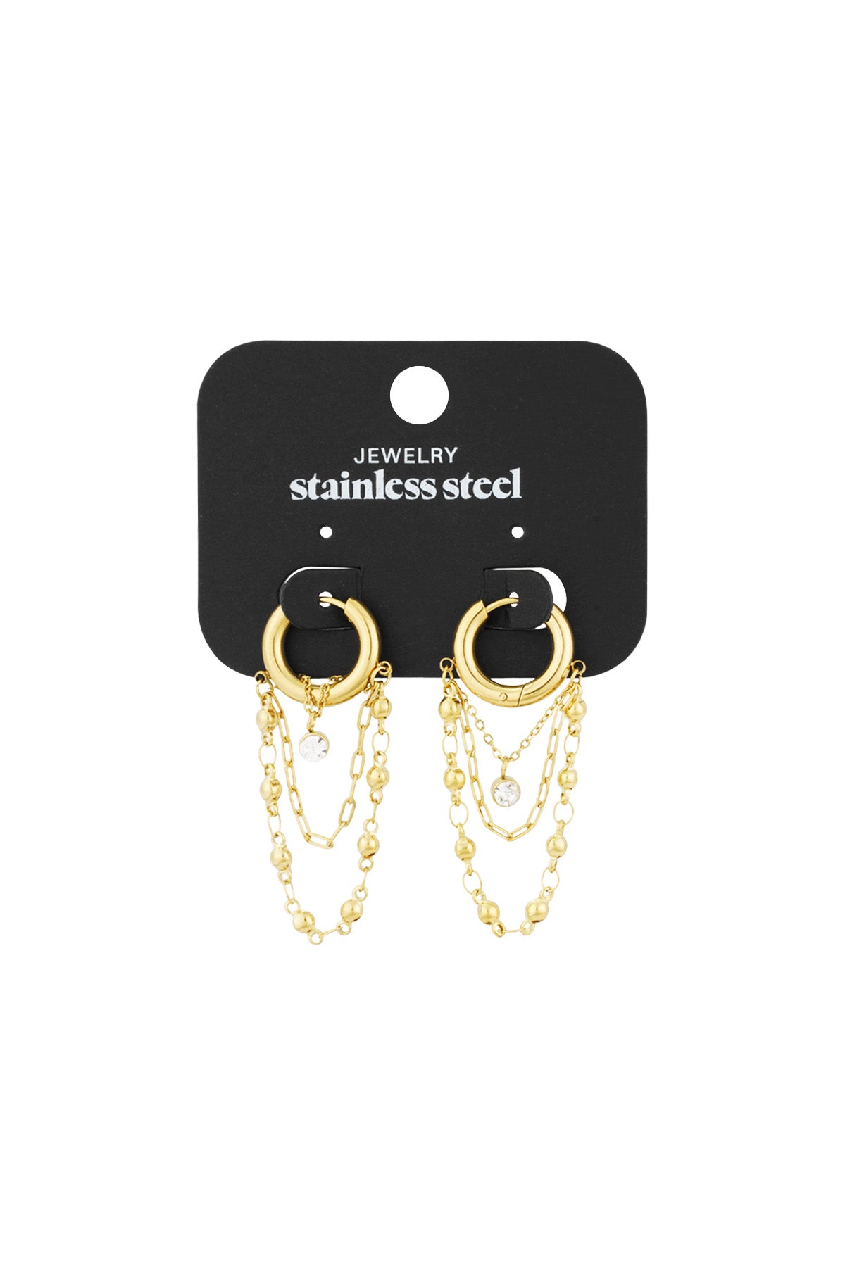 Ohrringe mit Kette - Goldfarben