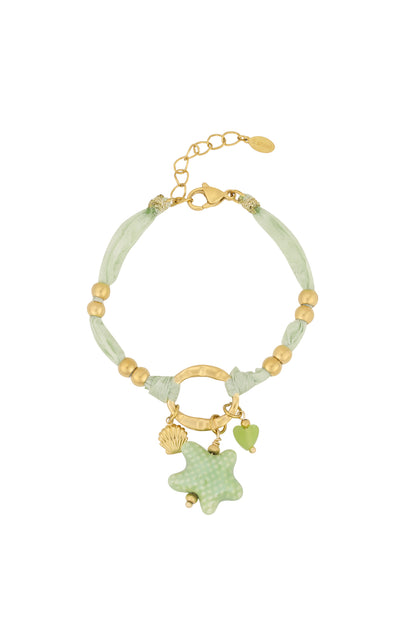 Sternenarmband - Grün & Gold