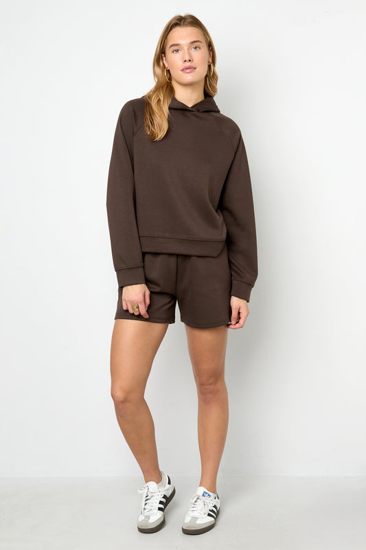 Gestrickte Polyesterfaser Damen Hoodie Sportlich Einfarbig