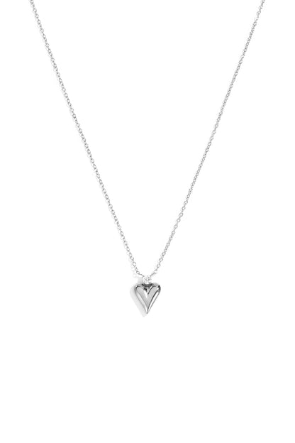 Halskette mit Herzanhänger aus Edelstahl, schlichte Serie „Alltagsschmuck“, Damenschmuck