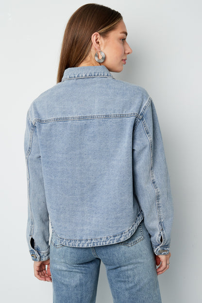 Denim Damenjacke Classic Fit mit Markenlogo Patch