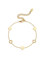 Charm-Armbänder aus 14-karätig vergoldetem Edelstahl, Clover Simple Daily Simple Serie, Damenschmuck