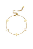 Charm-Armbänder aus 14-karätig vergoldetem Edelstahl, Clover Simple Daily Simple Serie, Damenschmuck