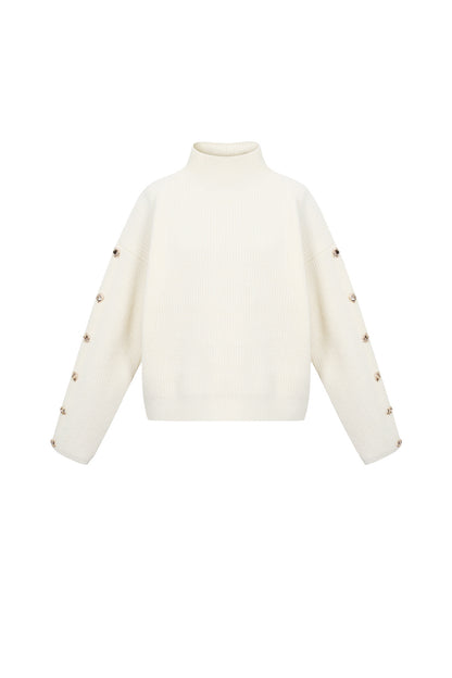 Strick-Polyesterfaser Damen Rollkragenpullover Casual Einfarbig