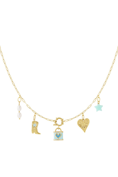 Blaue Herz-DIY-Halskette