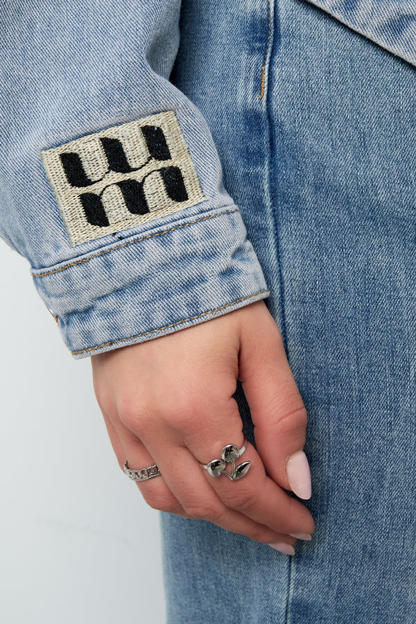 Denim Damenjacke Classic Fit mit Markenlogo Patch