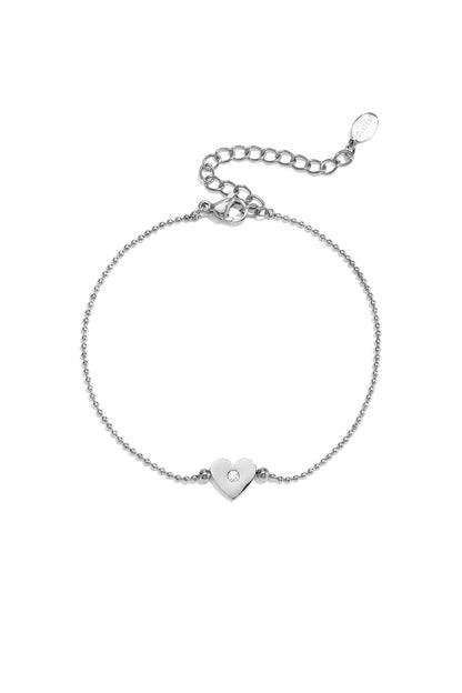 Edelstahl-Charm-Armbänder, Herz, schlichte Alltagsserie, Damenschmuck