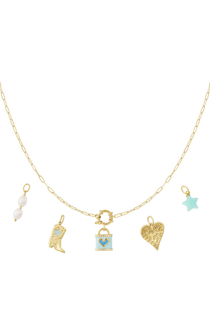 Blaue Herz-DIY-Halskette