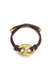 Satinarmband mit Knopfdetail