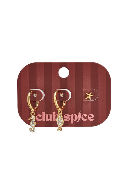 Ohrring-Sets aus Edelstahl, Fisch-Design, schlichte Alltagsserie, Damenschmuck