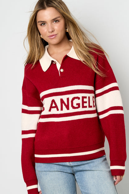 Gestrickte Polyesterfaser Damen Strickpullover Sporty Letters