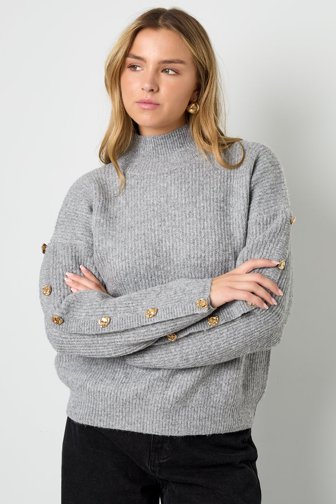 Strick-Polyesterfaser Damen Rollkragenpullover Casual Einfarbig