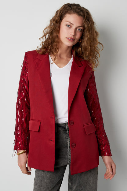 Polyester Damen Blazer Mit Fransenärmel Design