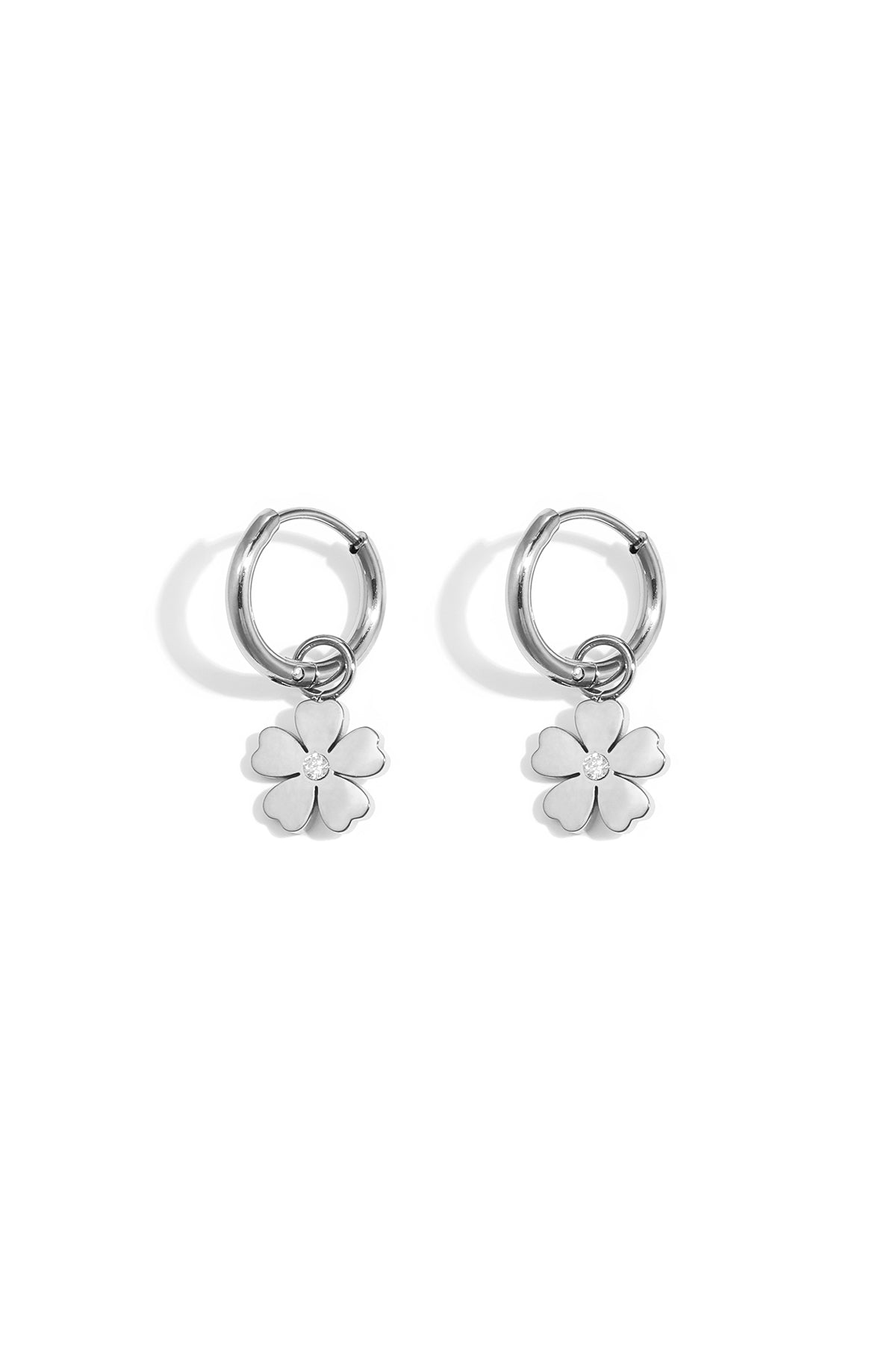 Ohrhänger aus Edelstahl, schlichtes Blumenmuster, schlichte Alltags-Serie, Damenschmuck