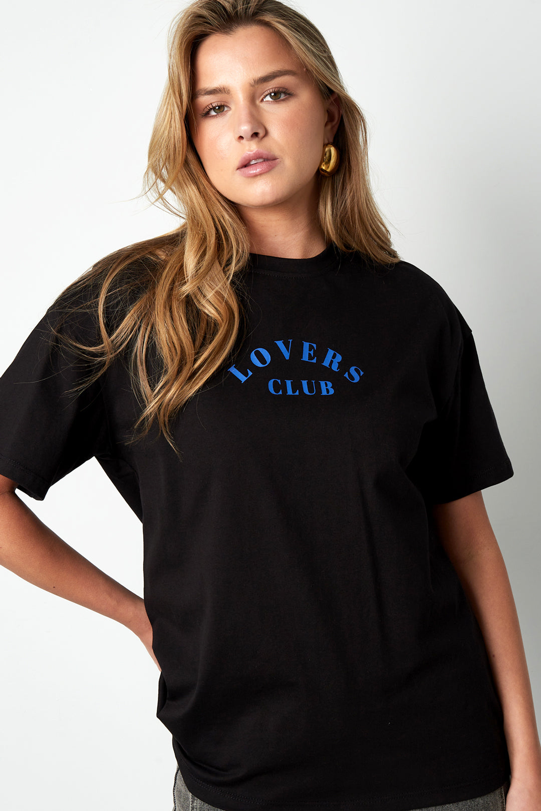 Cotton Damen T-Shirt Casual Letters