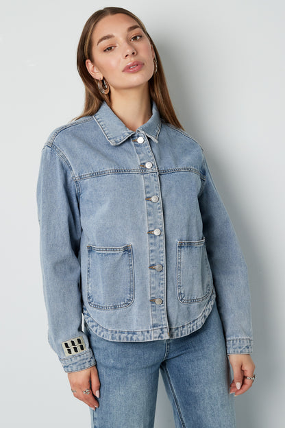 Denim Damenjacke Classic Fit mit Markenlogo Patch