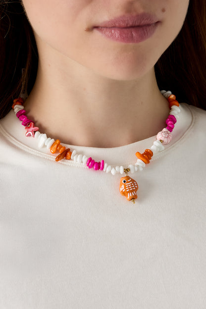 Keramik-Perlenketten, Fischmotiv, lässig-romantische Serie, Damenschmuck