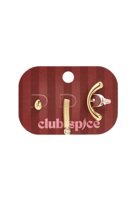 Edelstahl-Ohrringsets, unregelmäßige Form, schlichte Alltags-Serie, Damenschmuck
