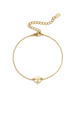 Charm-Armbänder aus 14-karätig vergoldetem Edelstahl, Clover Simple Daily Simple Serie, Damenschmuck