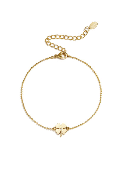 Charm-Armbänder aus 14-karätig vergoldetem Edelstahl, Clover Simple Daily Simple Serie, Damenschmuck