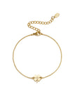 Charm-Armbänder aus 14-karätig vergoldetem Edelstahl, Clover Simple Daily Simple Serie, Damenschmuck