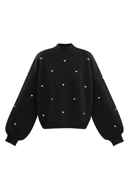 Acryl Strickpullover Casual Herz Muster Herbst/Winter