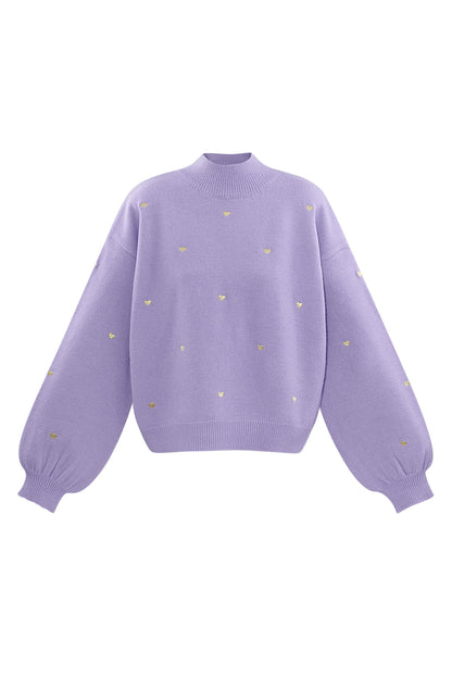 Acryl Strickpullover Casual Herz Muster Herbst/Winter