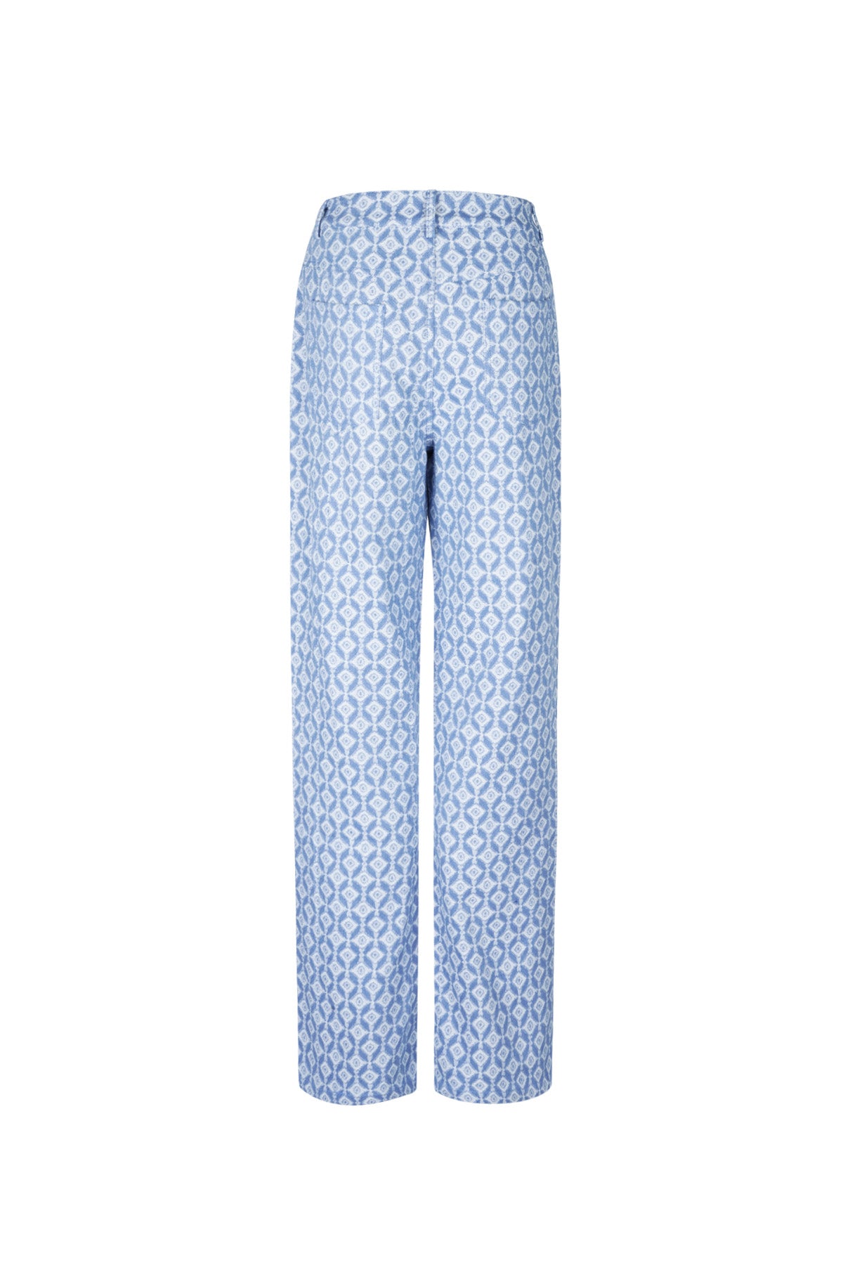 Cotton Woven Damen Gerade Hose Geometrisches Muster