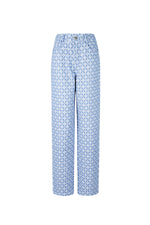 Cotton Woven Damen Gerade Hose Geometrisches Muster