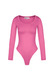 Polyester Damen Langarm-Bodysuit Hohe Dehnbarkeit Formanpassend