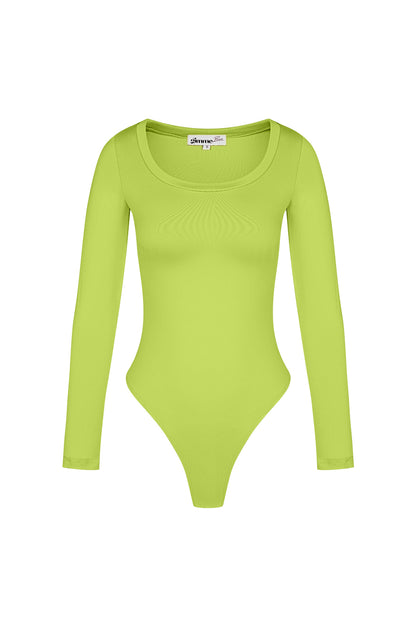 Polyester Damen Langarm-Bodysuit Hohe Dehnbarkeit Formanpassend