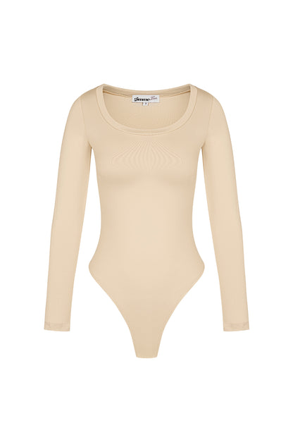 Polyester Damen Langarm-Bodysuit Hohe Dehnbarkeit Formanpassend