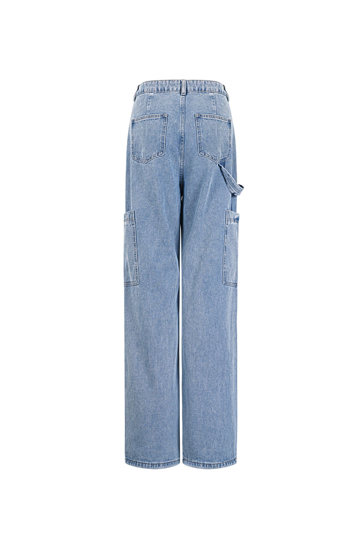 Baumwolle Gewebte Damen Gerade Jeans Casual Einfarbig Mittelindigo