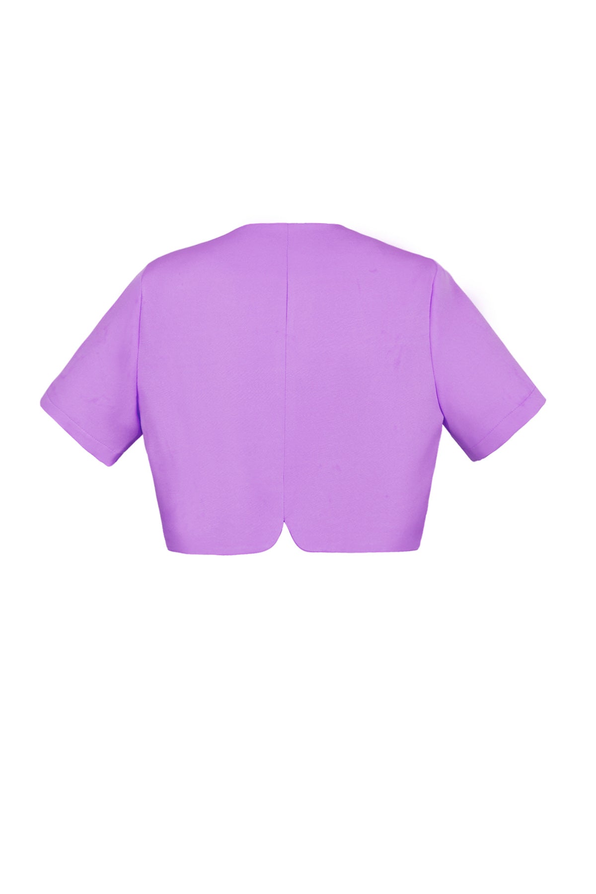Polyester Damen Kurzarm Oberteil Kurz geschnitten Knopfleiste
