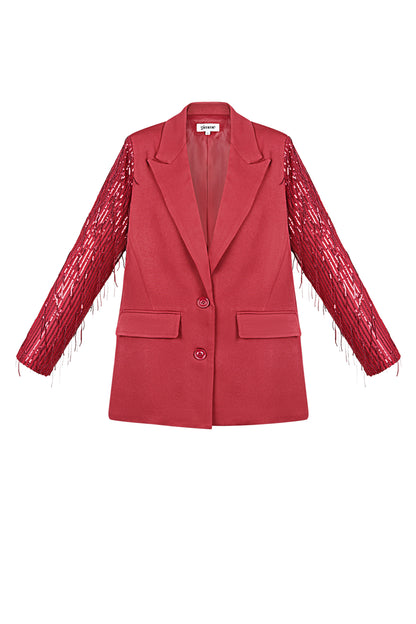 Polyester Damen Blazer Mit Fransenärmel Design