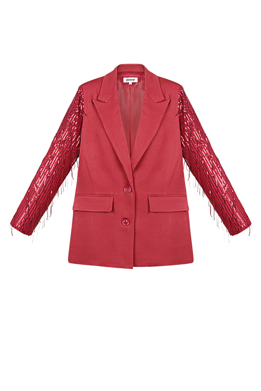 Polyester Damen Blazer Mit Fransenärmel Design