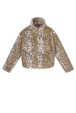 Polyester Kunstfell Damenjacke Leopardenmuster Wärmend und Gemütlich
