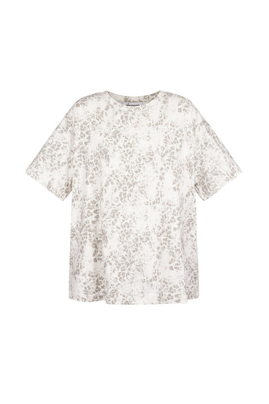 Baumwolle Damen T-Shirt Oversized Leopardenmuster