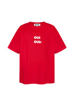Baumwolle Damen T-Shirt Oversized OUI Print