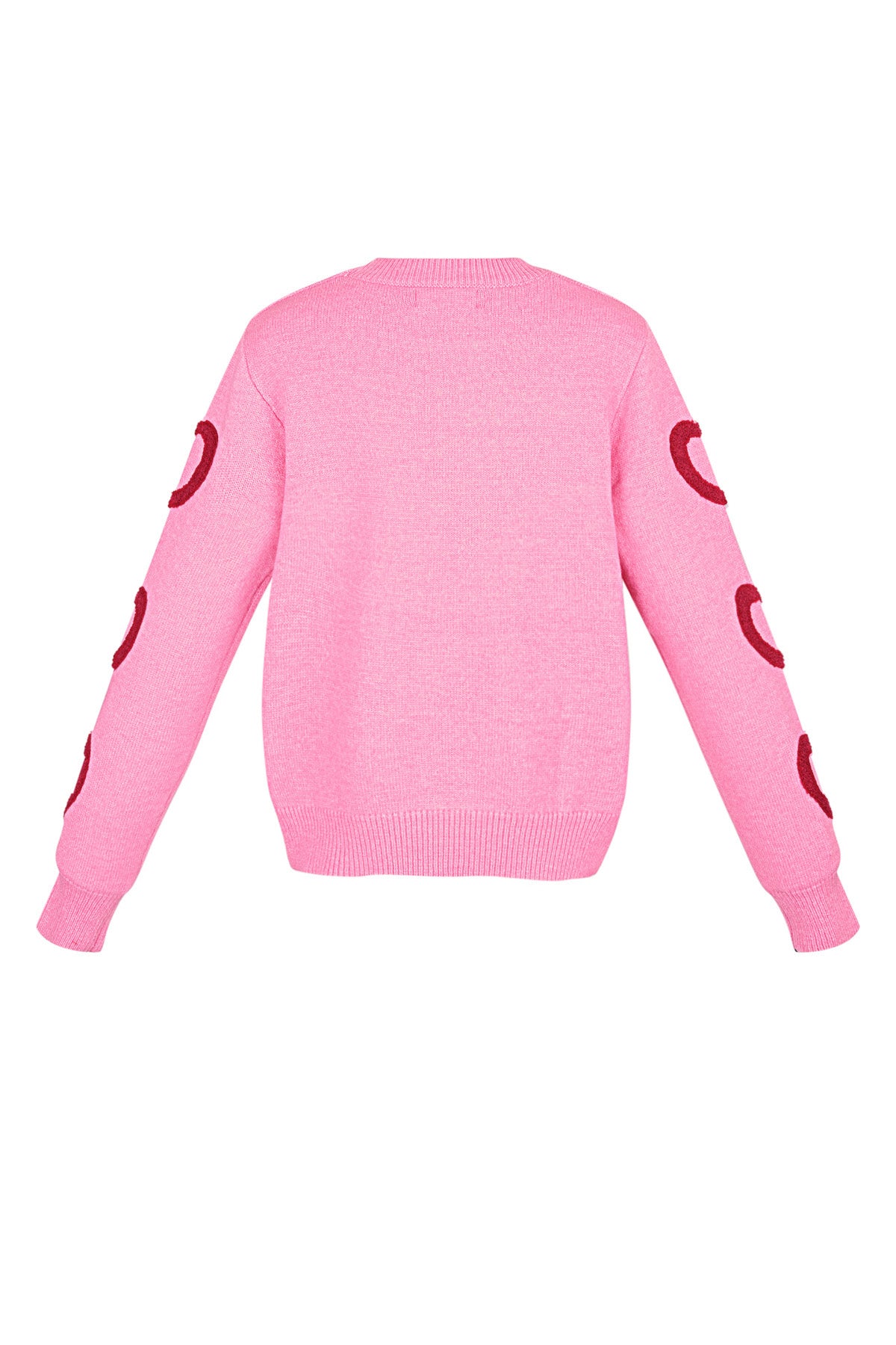 Gestrickter Wollmischungs Damen Rundhals Pullover Herz-Muster Design