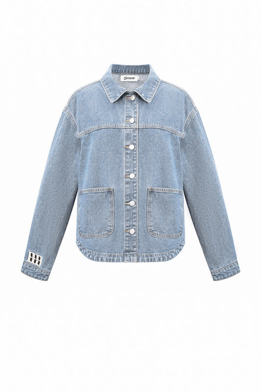 Denim Damenjacke Classic Fit mit Markenlogo Patch
